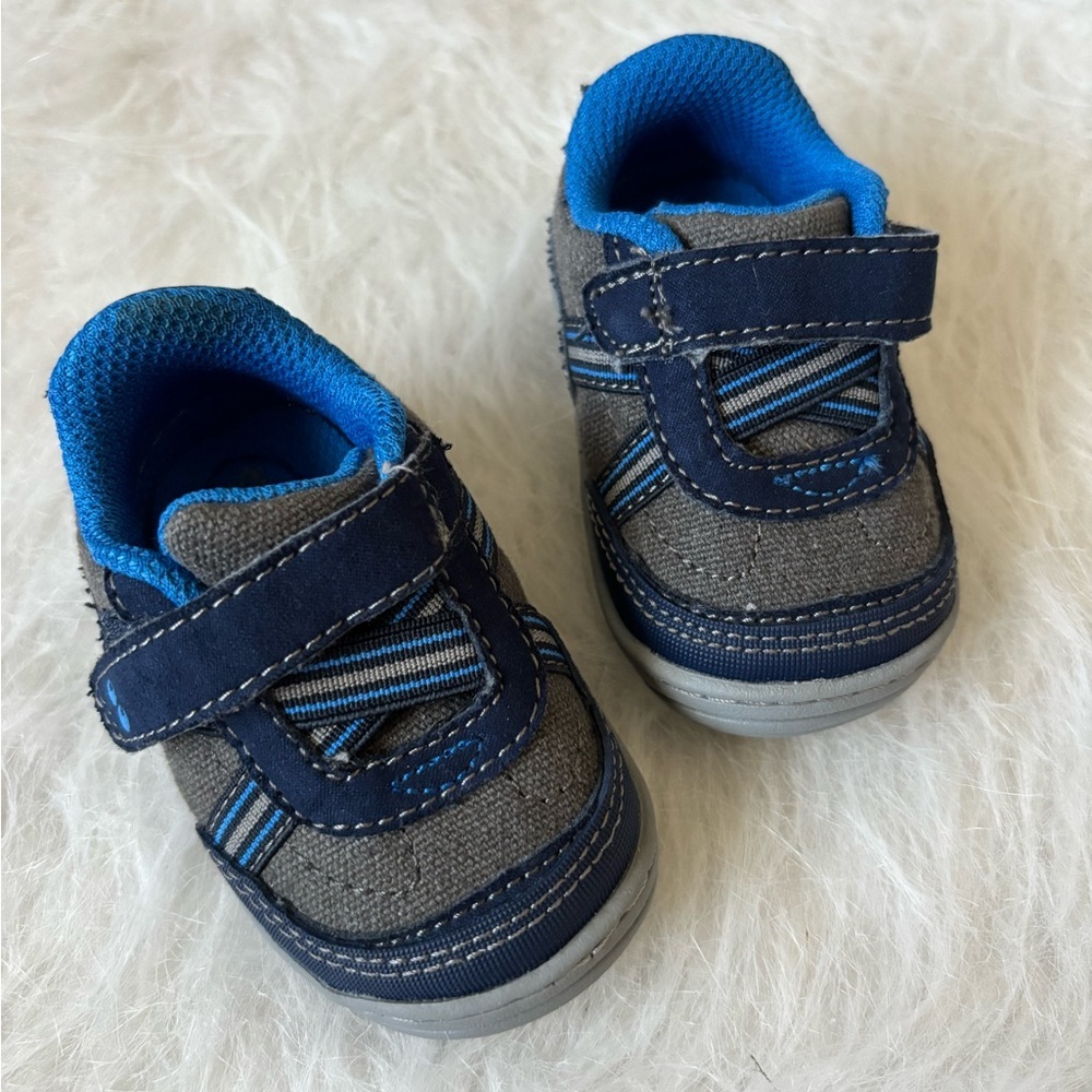 Surprize by Stride Rite Navy and Gray Baby Walker Shoes